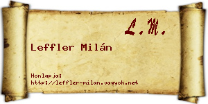 Leffler Milán névjegykártya